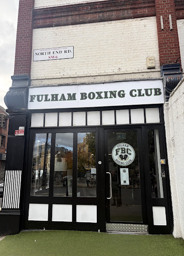The entrance to Fulham Boxing Club on Dawes Road